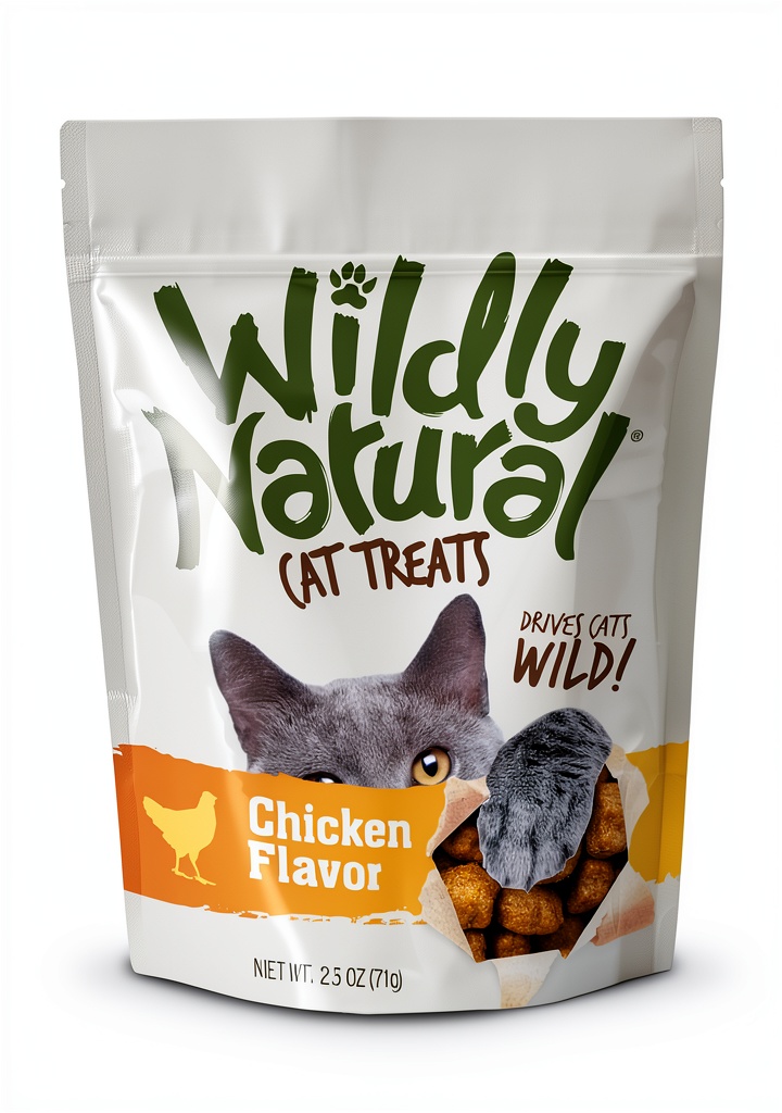 Fruitables cat treats in salmon color packaging on a table