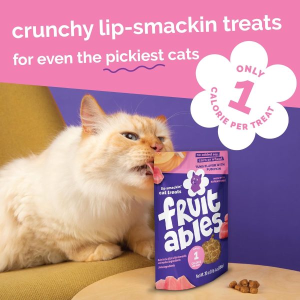 Fruitables Cat Treats Tuna Pumpkin Low Calorie Crunchy-5