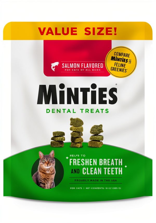 Minties Dental Treats for Cats Clean Teeth Freshen Breath-0