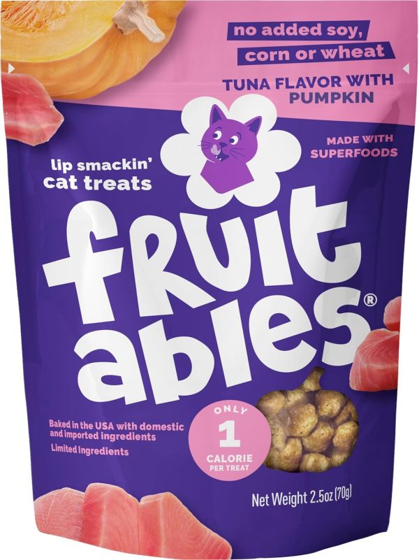 Fruitables Cat Treats Tuna Pumpkin Low Calorie Crunchy-0