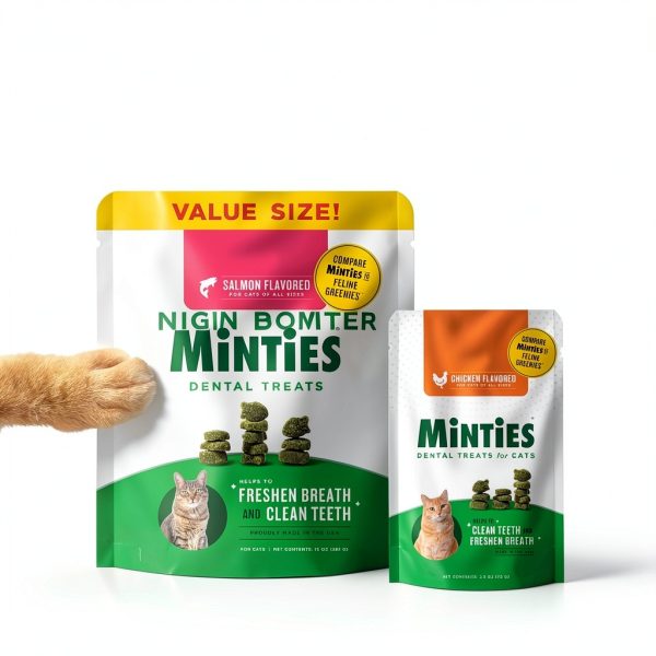 Minties Dental Treats for Cats Clean Teeth Freshen Breath-2