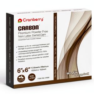 Cranberry USA Dental Dam CR8466 Dark Grey 6x6 Powder-Free Spearmint-0