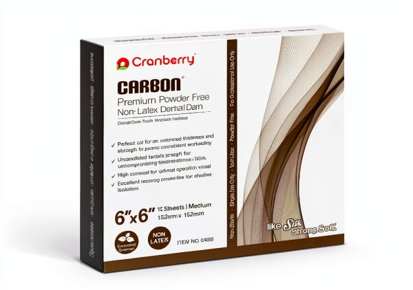 Cranberry USA Dental Dam CR8466 Dark Grey 6x6 Powder-Free Spearmint-0