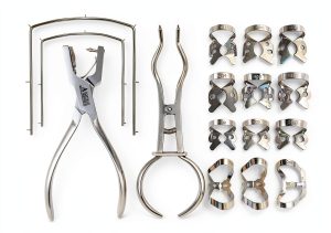 Rubber Dam Kit ARTMAN – 12 Anti‑Reflection Clamps and Punch Plier-0