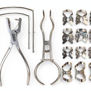 Rubber Dam Kit ARTMAN – 12 Anti‑Reflection Clamps and Punch Plier-0