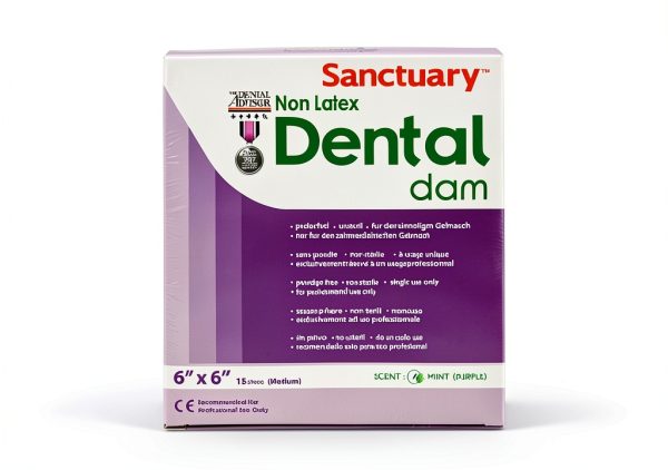 Sanctuary Dental Dam Latex-Free 6x6 Inch Medium Gauge 0.25mm Spearmint-1