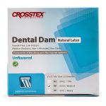 Crosstex 19100 Dental Dam Latex Unflavored Medium Gauge 5x5 Blue 52pcs-0