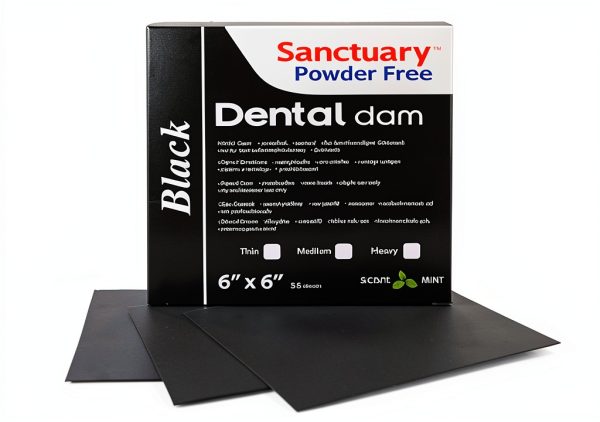 Dental Dam Sanctuary 36 Sheet 6x6 Black Powder-Free Spearmint 0.20mm-2