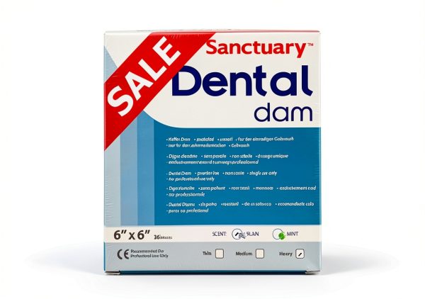 Dental Dam Sanctuary Heavy Gauge Blue 6x6 Inch Powder-Free Pack of 36-2