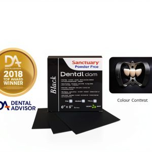 Dental Dam Sanctuary 36 Sheet 6x6 Black Powder-Free Spearmint 0.20mm-0
