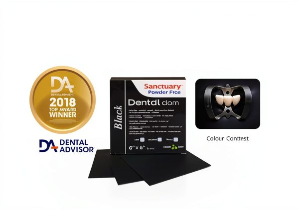Dental Dam Sanctuary 36 Sheet 6x6 Black Powder-Free Spearmint 0.20mm-0