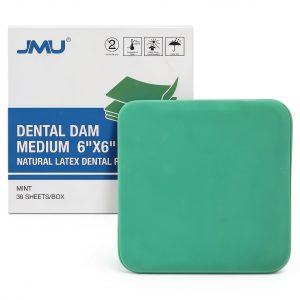 Latex Dental Dam JMU 6x6 Mint Green Medium Powder-Free Pack of 36-0