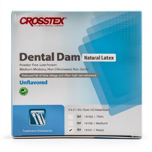 Dental Dam Crosstex 19301 Heavy Gauge 6x6 Blue Latex Pack of 36-0