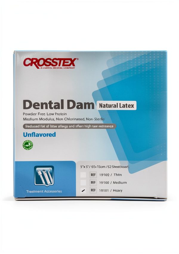 Dental Dam Crosstex 19301 Heavy Gauge 6x6 Blue Latex Pack of 36-0