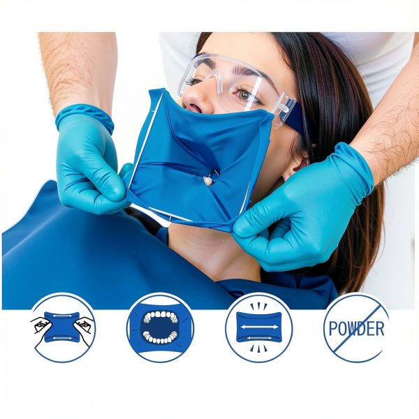 Latex Dental Dam JMU 6x6 Unscented Blue Medium Powder-Free Pack of 36-1