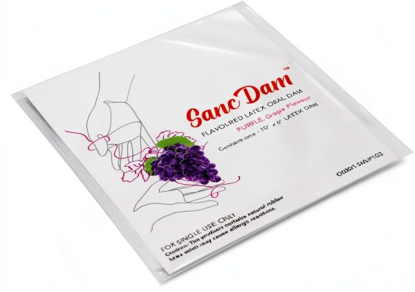 Grape 12 Count Ultra Thin Dental Dam Sanctuary Health Oral Protection-1