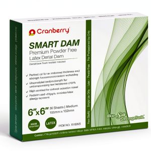 Cranberry USA Smart Dam Dental Dam CR8166NS Blue 6x6 Powder-Free-0