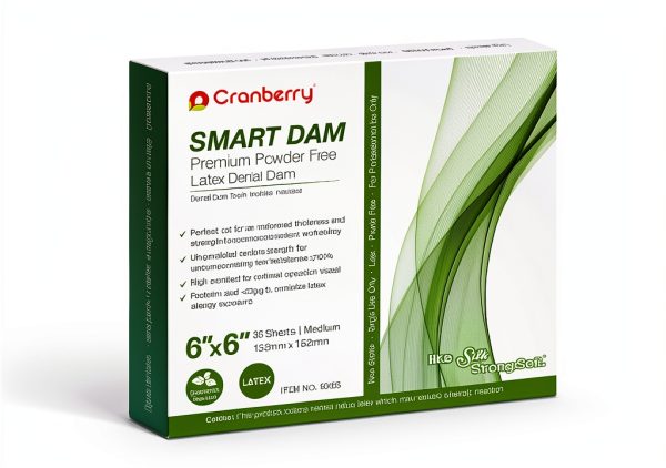 Cranberry USA Smart Dam Latex Powder-Free Spearmint 6x6 Green 36pcs-0