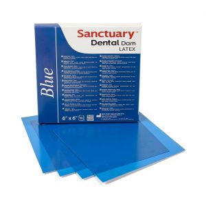 Dental Dam Sanctuary 6"x6" Thin Gauge Blue Powder-Free 36 Sheets-0
