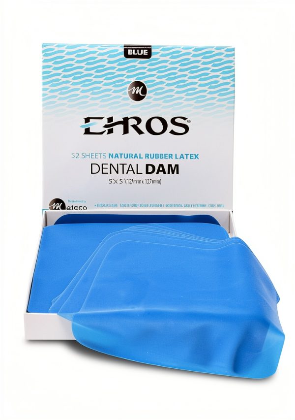 Rubber Dental Dam 5x5 Medium Blue Latex 52 Sheets by EHROS-1